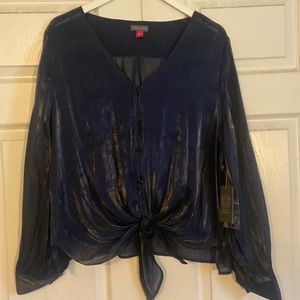 Vince Camuto Navy Blue Blouse XL NWT